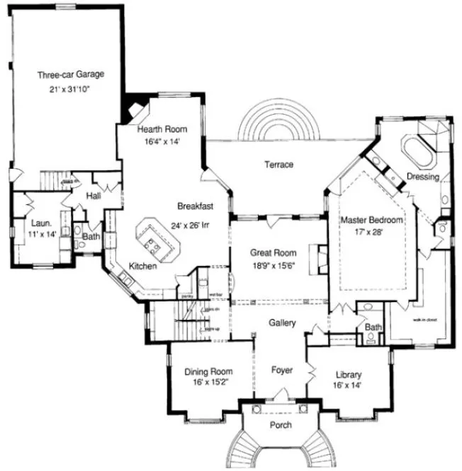 Main Floor Plan for House Plan #539220