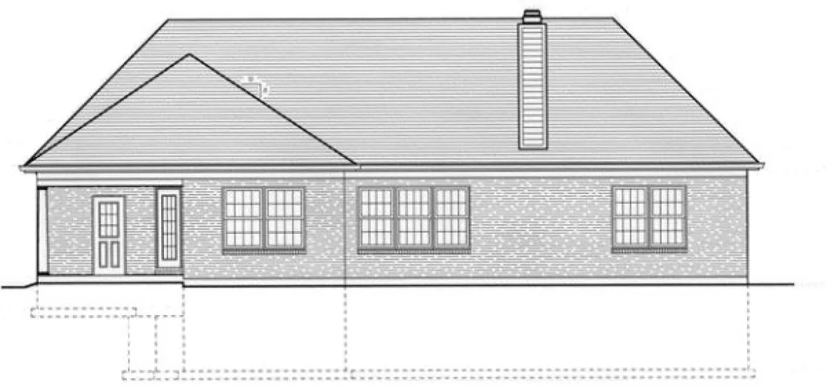 Rear Elevation for House Plan #534420