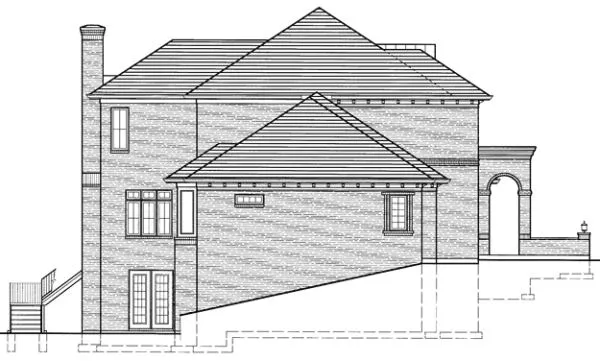 Left Elevation for House Plan #535430
