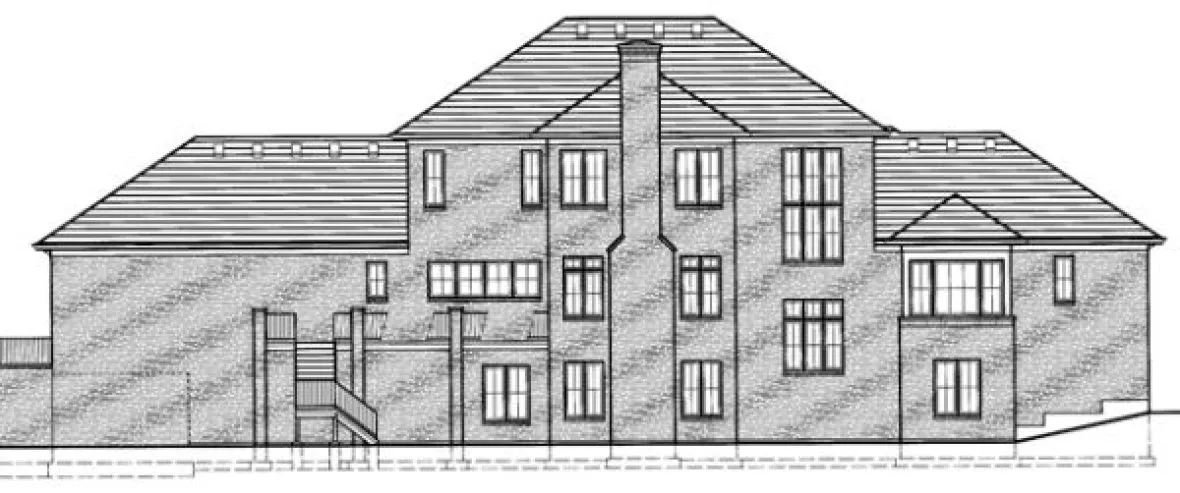 Rear Elevation for House Plan #535430