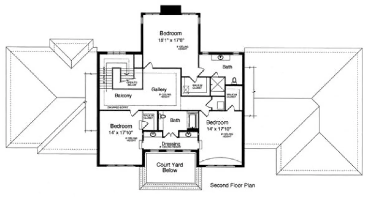 Second Floor Plan for House Plan #535430