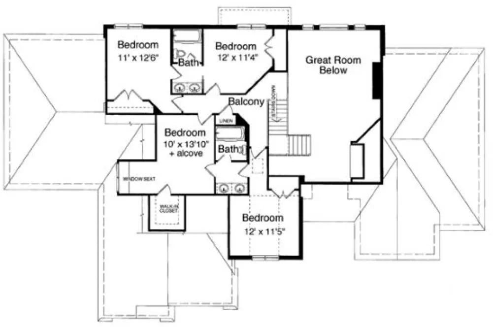 Second Floor Plan for House Plan #538830