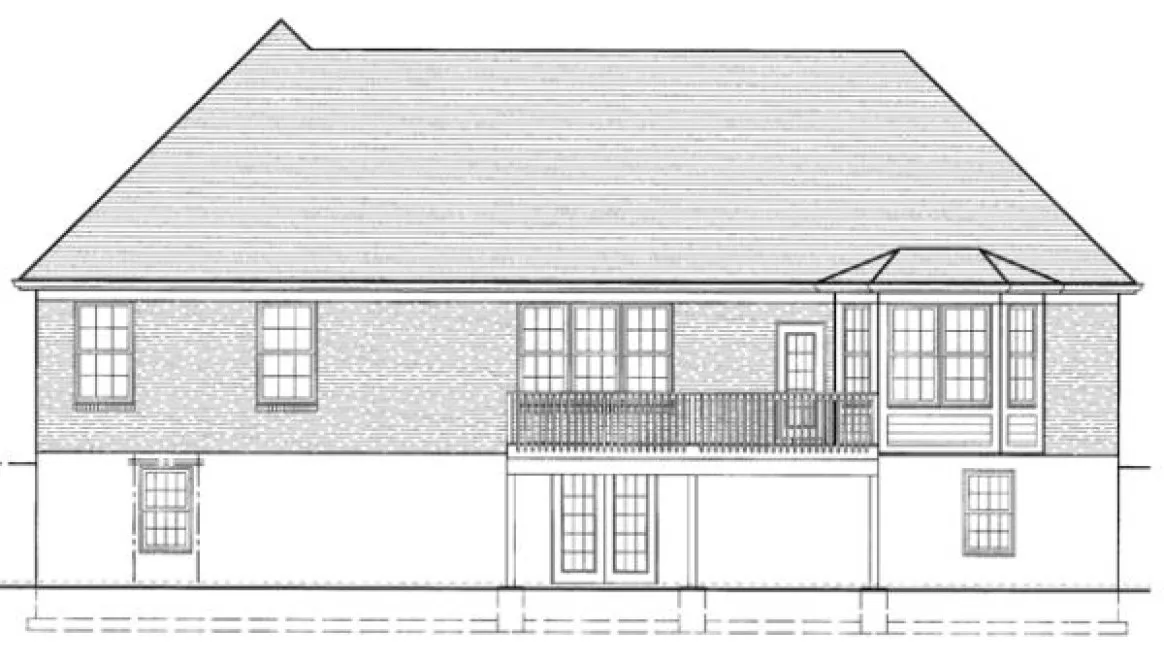 Rear Elevation for House Plan #530930
