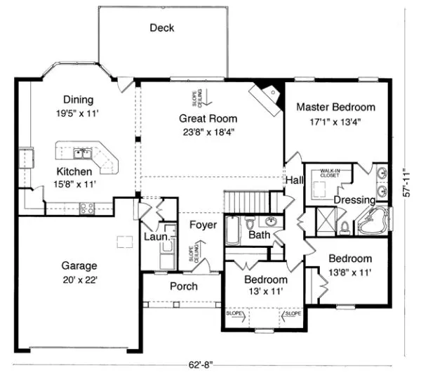 Main Floor Plan for House Plan #530930
