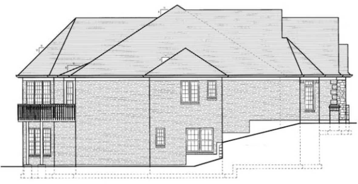 Left Elevation for House Plan #535620