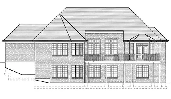 Rear Elevation for House Plan #535620