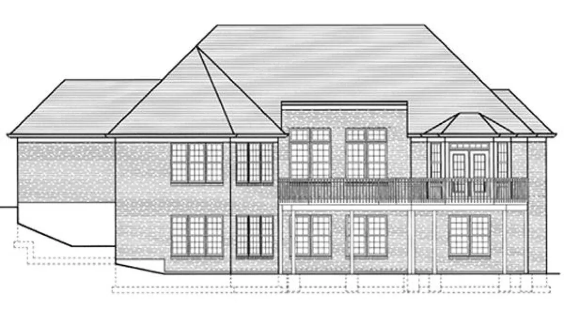Rear Elevation for House Plan #535620