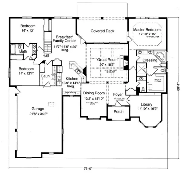 Main Floor Plan for House Plan #537830