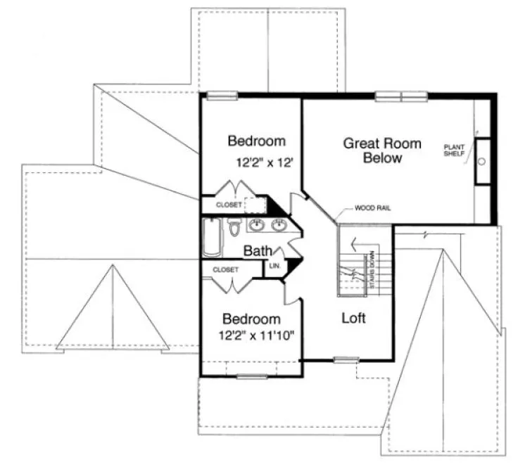 Second Floor Plan for House Plan #536720