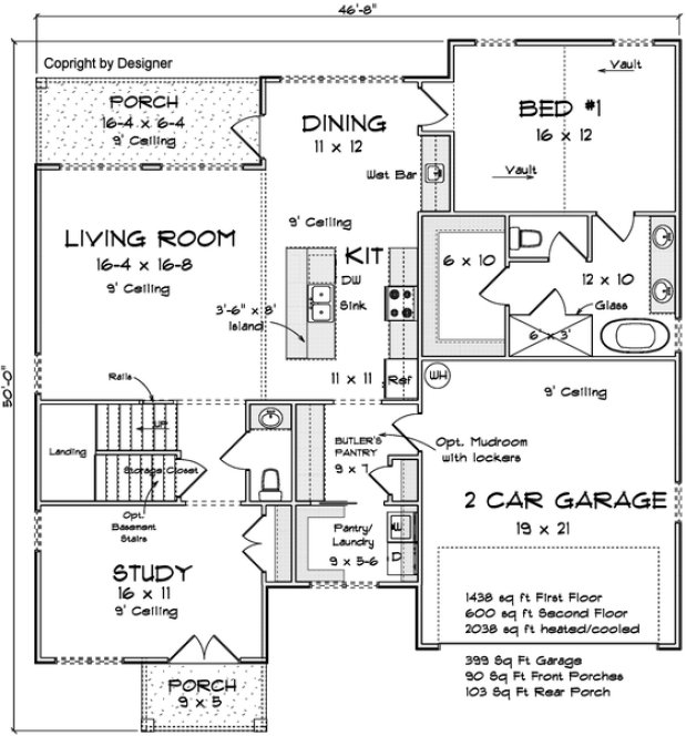 Main Floor Plan for House Plan #248302