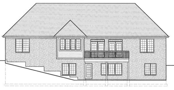Rear Elevation for House Plan #537930