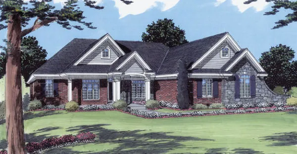 Full Rendering for House Plan #537930