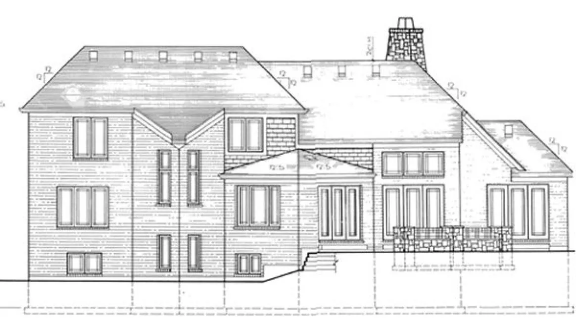 Rear Elevation for House Plan #531820