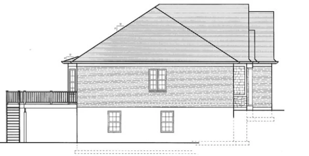 Left Elevation for House Plan #534430