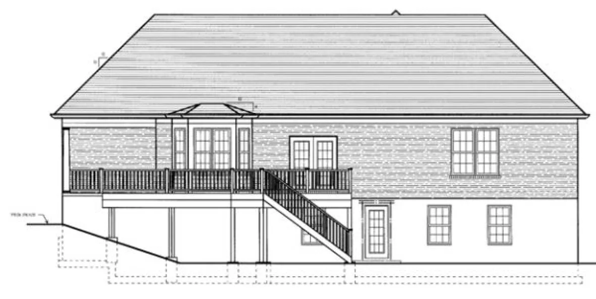 Rear Elevation for House Plan #534430