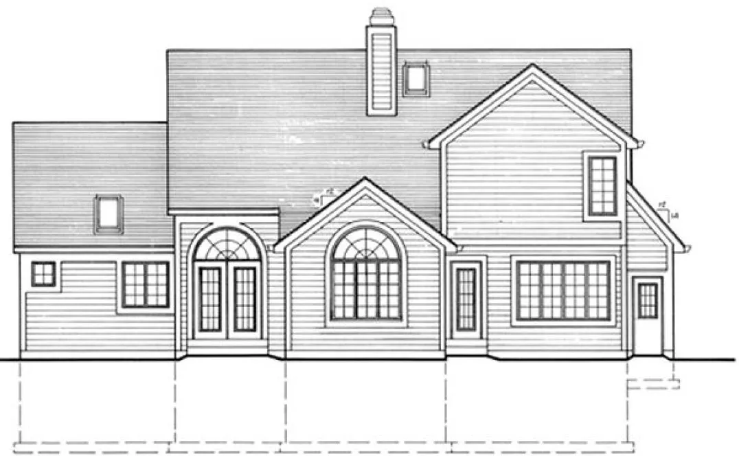 Rear Elevation for House Plan #535820
