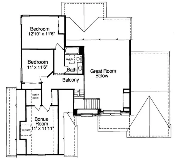 Second Floor Plan for House Plan #535820