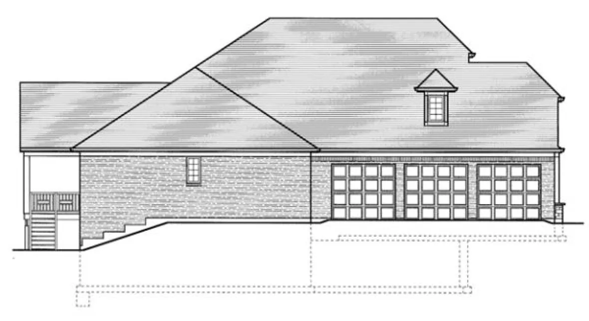 Left Elevation for House Plan #533620