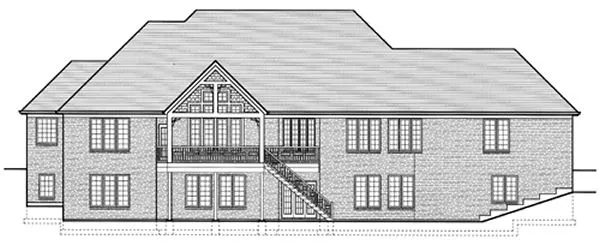 Rear Elevation for House Plan #533620
