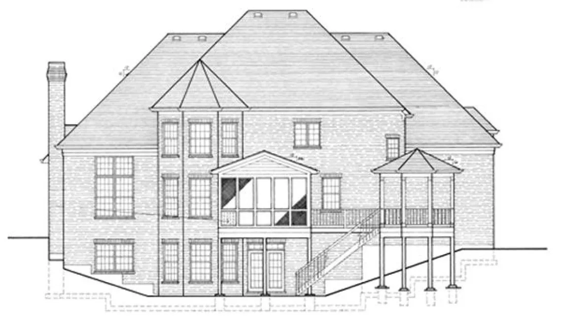 Rear Elevation for House Plan #531710