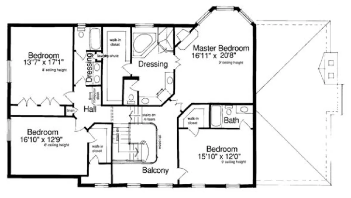 Second Floor Plan for House Plan #531710