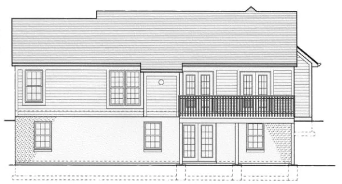 Rear Elevation for House Plan #531420