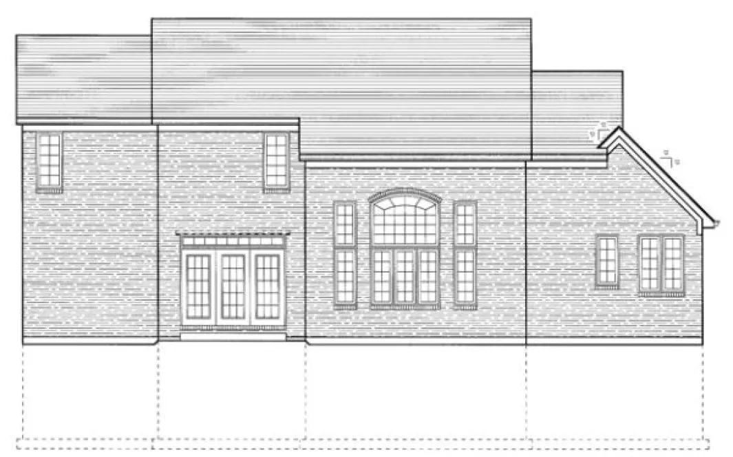 Rear Elevation for House Plan #535030