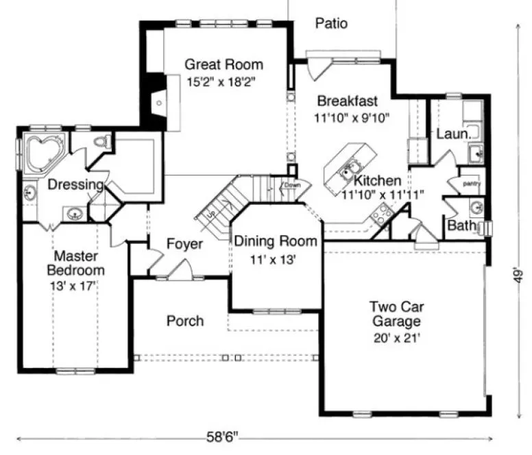 Main Floor Plan for House Plan #535030