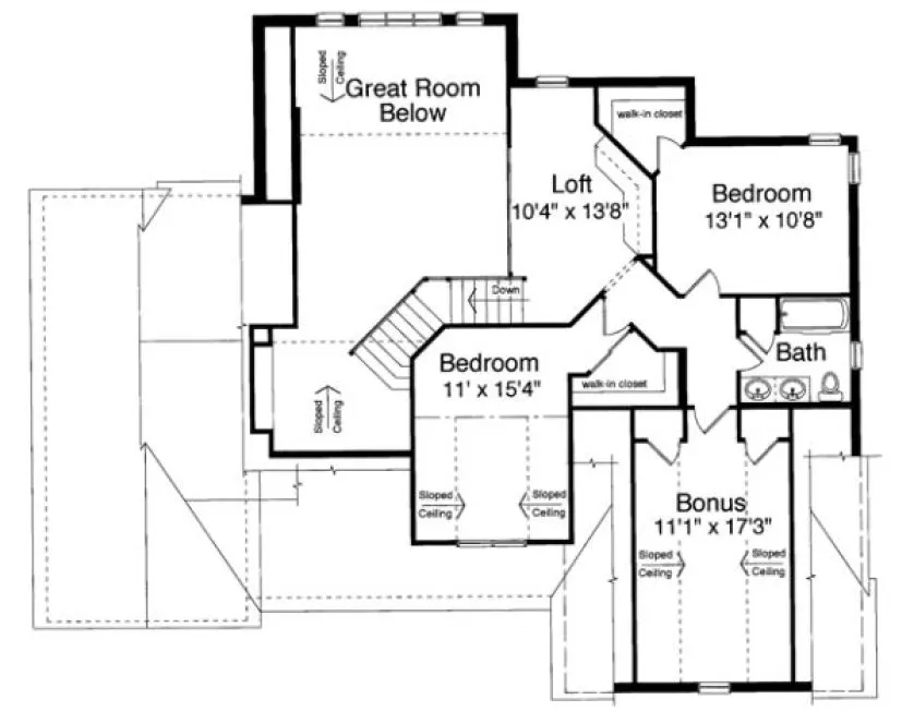 Second Floor Plan for House Plan #535030