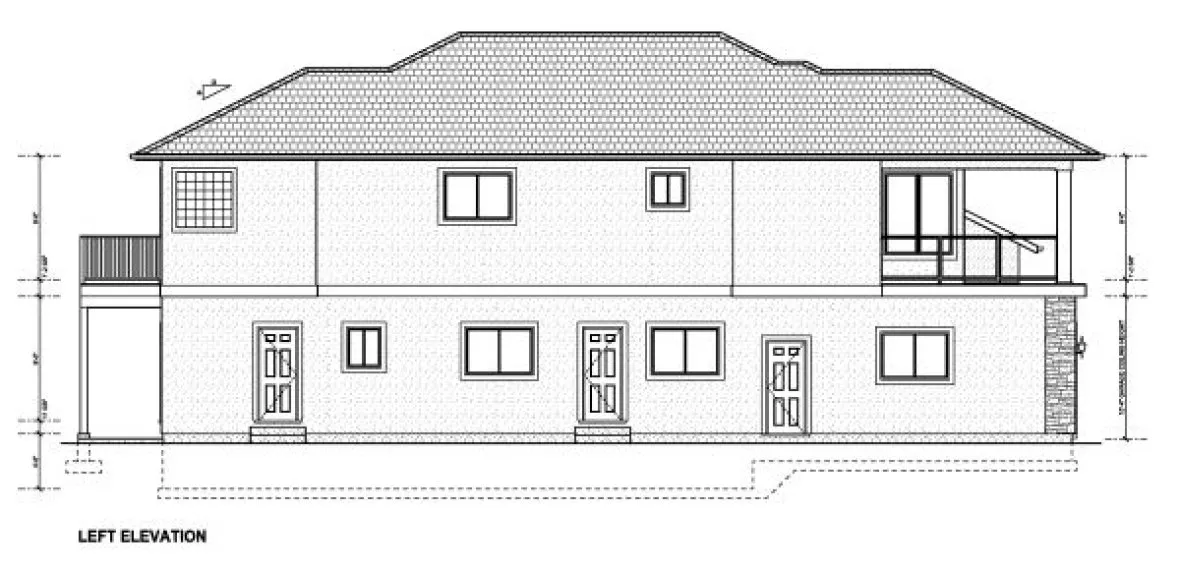 Left Elevation for House Plan #195261