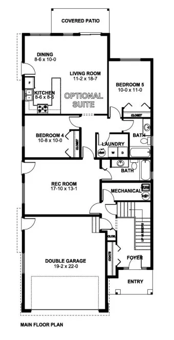 Main Floor Plan for House Plan #195261