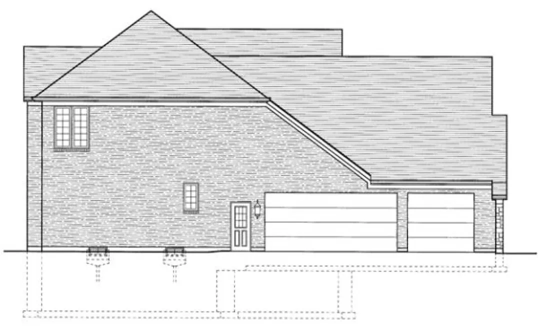 Left Elevation for House Plan #531130
