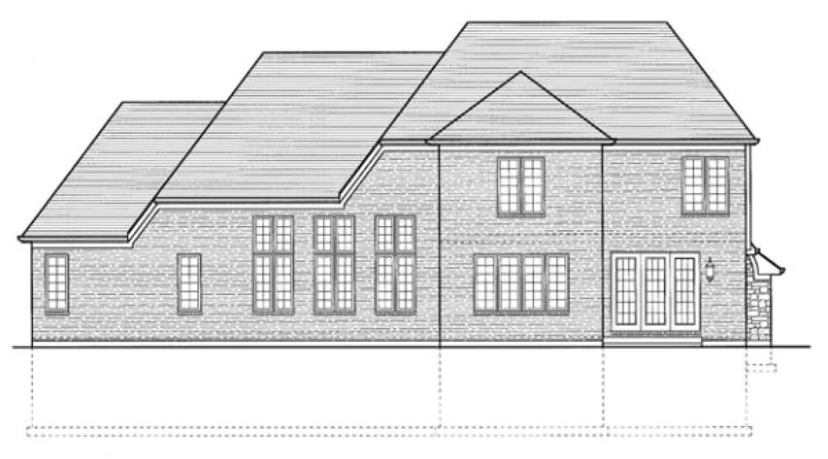 Rear Elevation for House Plan #531130