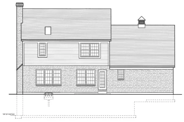 Rear Elevation for House Plan #534120