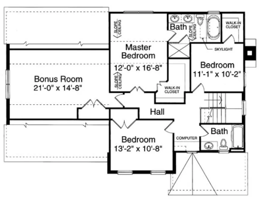 Second Floor Plan for House Plan #534120