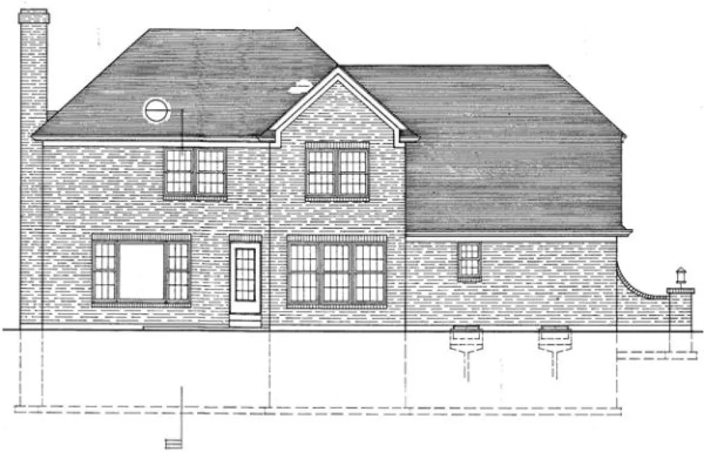 Rear Elevation for House Plan #538210