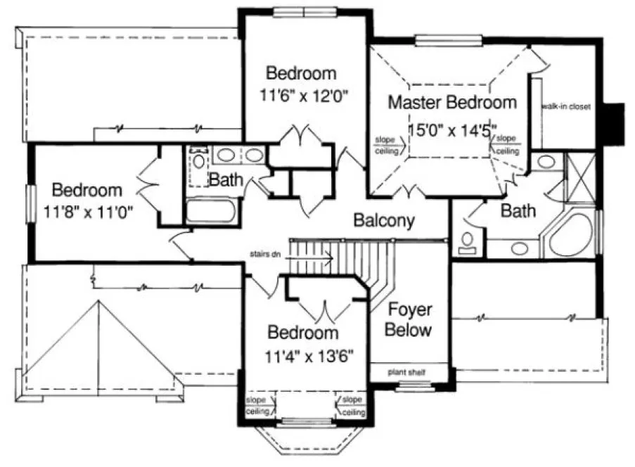 Second Floor Plan for House Plan #538210