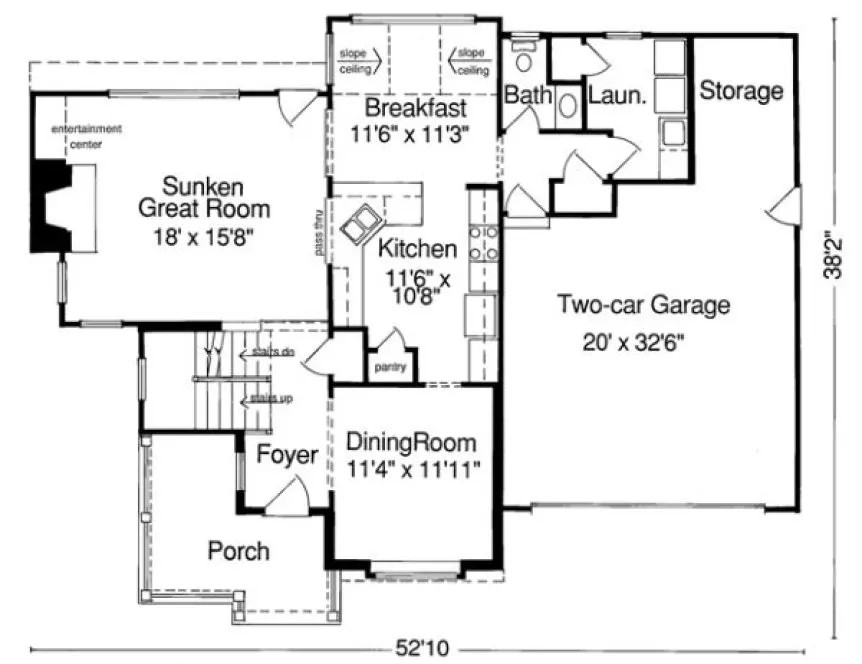 Main Floor Plan for House Plan #536410