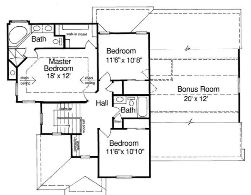 Second Floor Plan for House Plan #536410