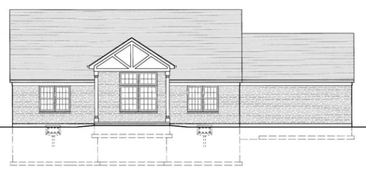 Rear Elevation for House Plan #538430