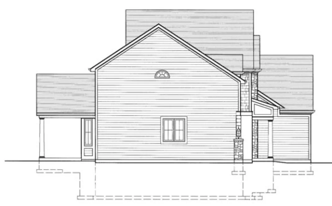 Left Elevation for House Plan #531530