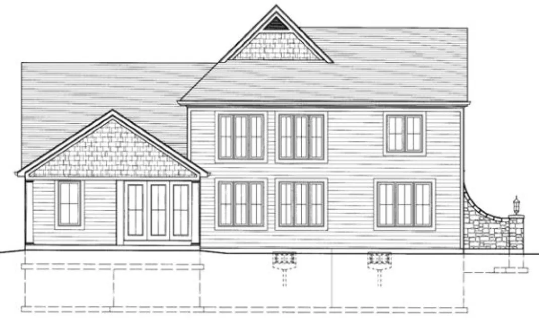 Rear Elevation for House Plan #531530