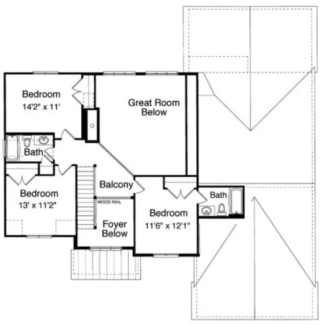 Second Floor Plan for House Plan #531530
