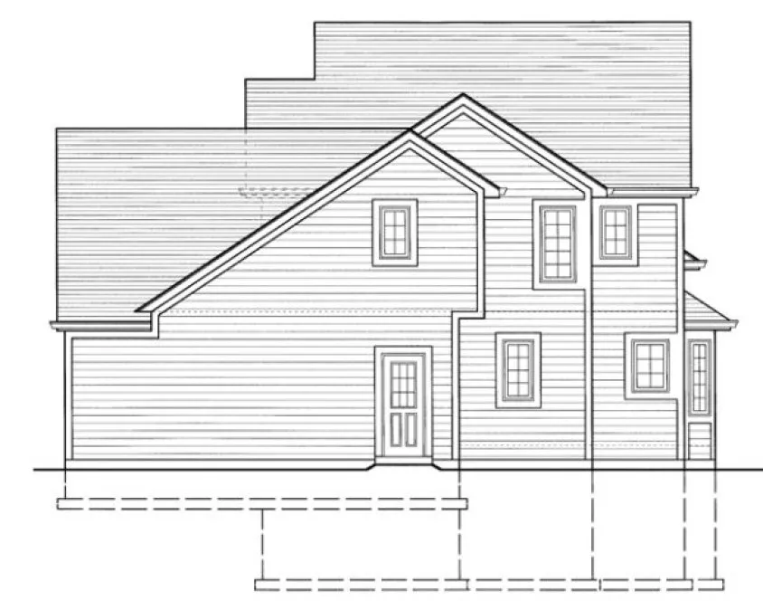 Left Elevation for House Plan #534530
