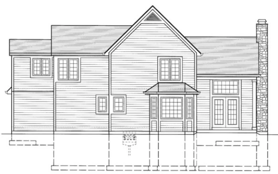 Rear Elevation for House Plan #534530