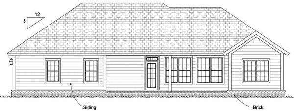 Rear Elevation for House Plan #241361