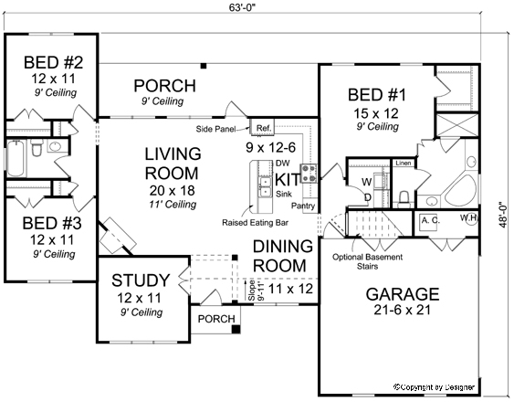 Main Floor Plan for House Plan #241361