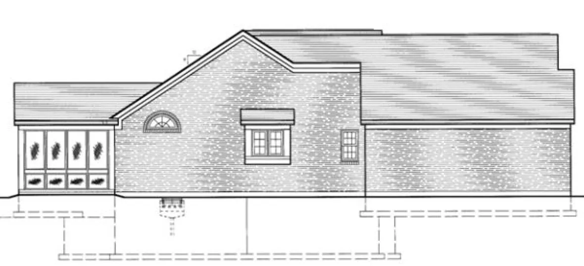 Left Elevation for House Plan #537330