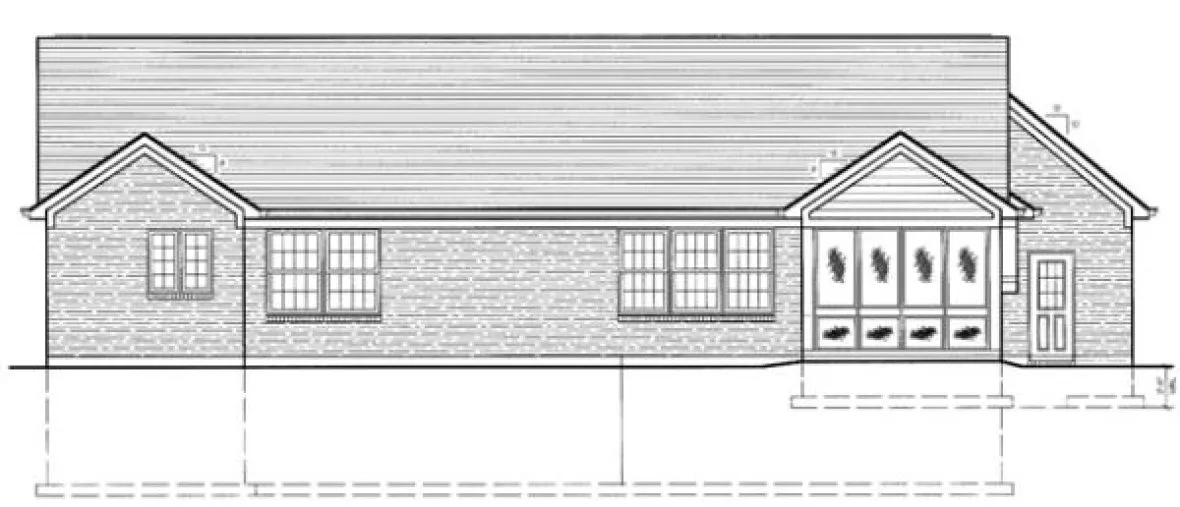 Rear Elevation for House Plan #537330