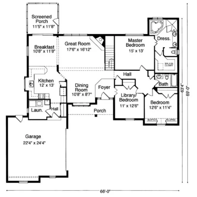 Main Floor Plan for House Plan #537330